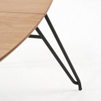 Table extensible Novac Ø 120 (200) cmo, placage chêne naturel