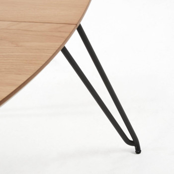 Table extensible Novac Ø 120 (200) cmo, placage chêne naturel