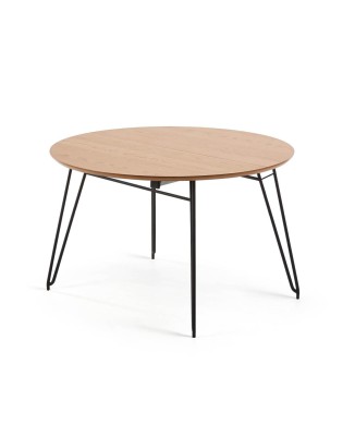 Table extensible Novac Ø 120 (200) cmo, placage chêne naturel