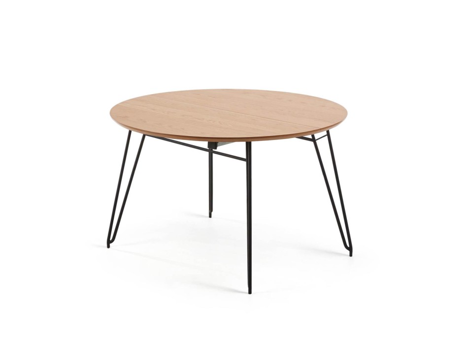 Table extensible Novac Ø 120 (200) cmo, placage chêne naturel