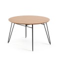 Table extensible Novac Ø 120 (200) cm en placage chêne