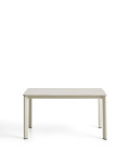 Table Anafi en pierre frittée et aluminium écru, 140 x 80 cm