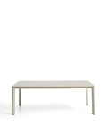 Table Anafi en pierre frittée et aluminium écru, 220 x 100 cm