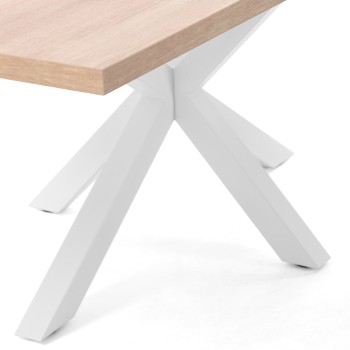 Table Argo 200 cm pieds mélaminé naturel laminé blanc Sonoma naturel