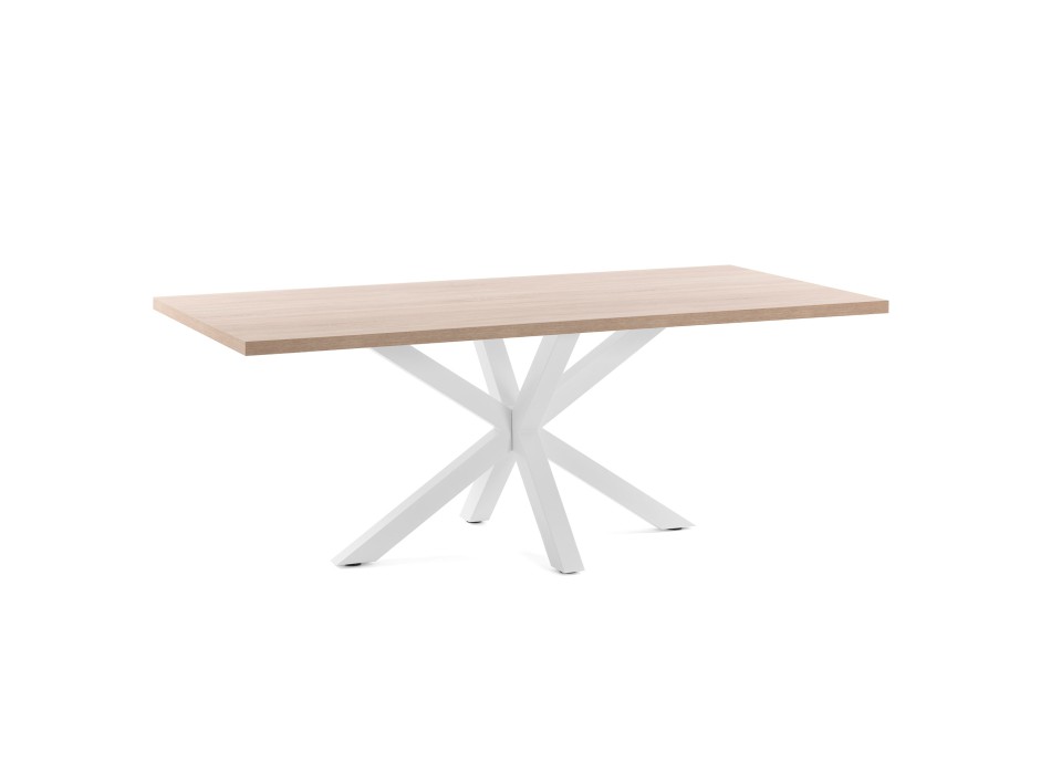 Table Argo 200 cm pieds mélaminé naturel laminé blanc Sonoma naturel