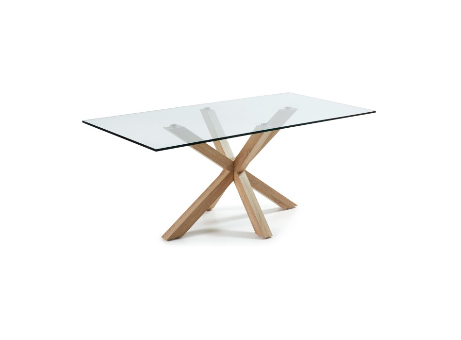 Table Argo en verre et pieds en acier effet verre transparent