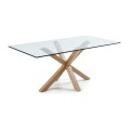 Table en verre Argo avec pieds en acier effet verre transparent
