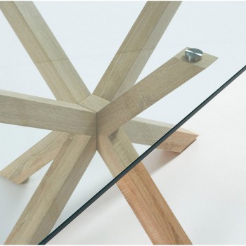 Table Argo en verre et pieds en acier effet verre transparent