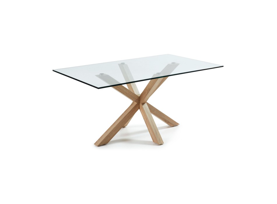 Table Argo en verre et pieds en acier effet verre transparent