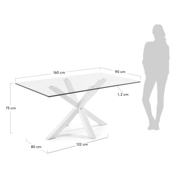 Table Argo en verre et pieds en acier avec finition bronze transparent