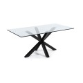 Table Argo en verre et pieds en acier OUTLET