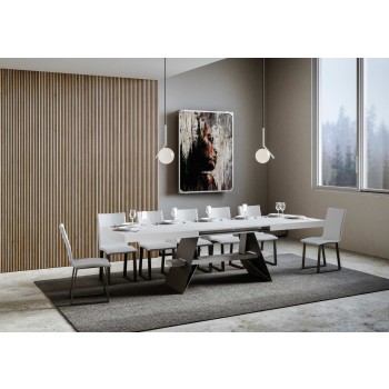 Table Baita - Table extensible 90x180/284 cm Baita Frêne blanc Structure anthracite