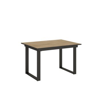 Table Bandos - Table extensible 90x120/180 cm Bandos Frêne blanc Structure anthracite