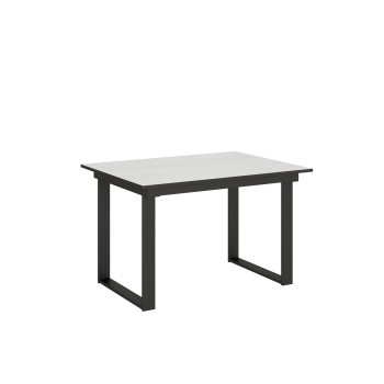 Table Bandos - Table extensible 90x120/180 cm Bandos Frêne blanc Structure anthracite