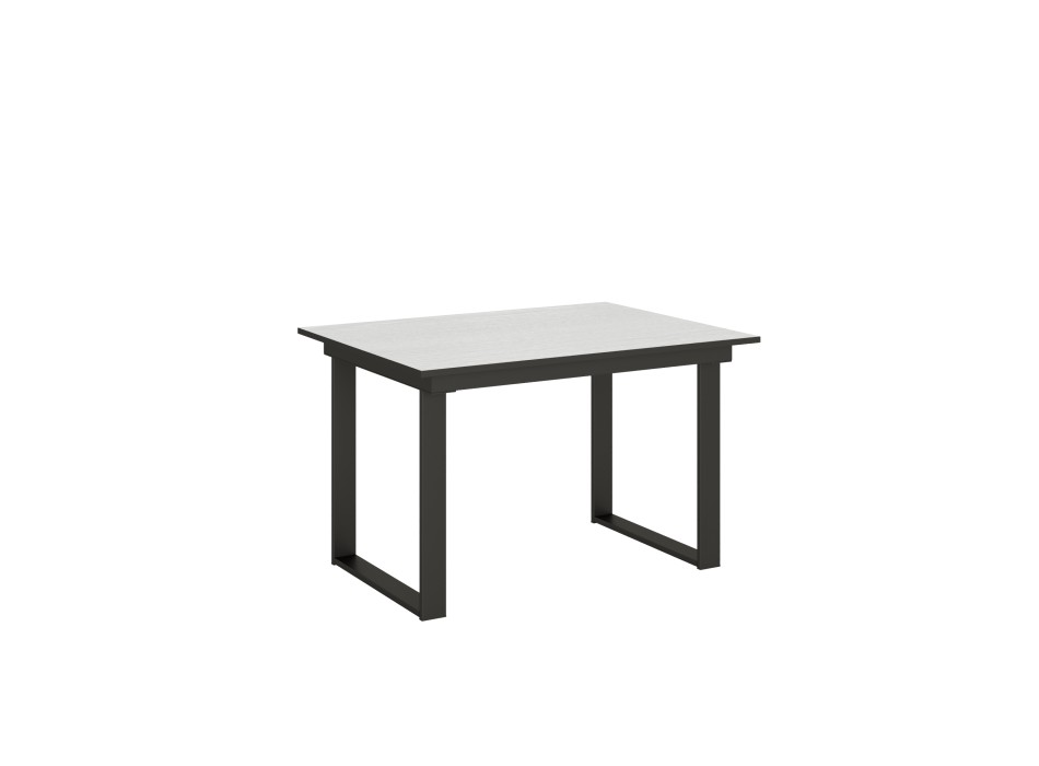 Table Bandos - Table extensible 90x120/180 cm Bandos Frêne blanc Structure anthracite