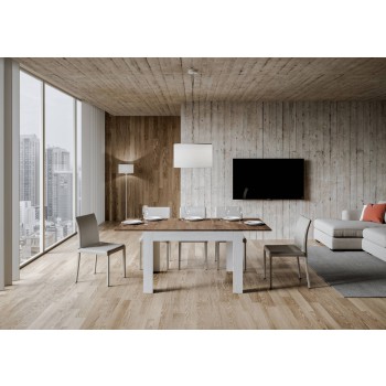 Table Bibi - Table extensible 90x120/180 cm Bibi Mix Spatula Plateau blanc - Base Spatula anthracite