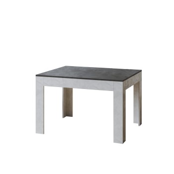 Table Bibi - Table extensible 90x120/180 cm Bibi Mix avec plateau Spatula Blanc et base Spatula Anthracite