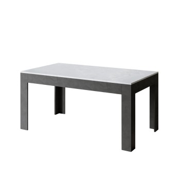 Table Bibi - Table extensible 90x160/220 cm Bibi Mix Spatula Plateau blanc - Base Spatula anthracite