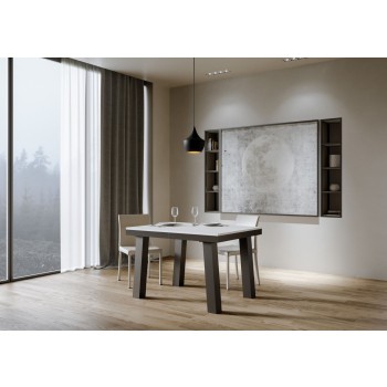 Table Bridge Evolution - Table extensible 90x120/224 cm Bridge Evolution Frêne blanc avec structure anthracite