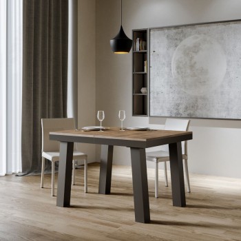 Table Bridge Evolution - Table extensible 90x120/380 cm Bridge Evolution Frêne blanc Structure anthracite