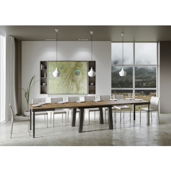 Table Bridge Evolution - Table extensible 90x120/380 cm Bridge Evolution Frêne blanc avec structure anthracite