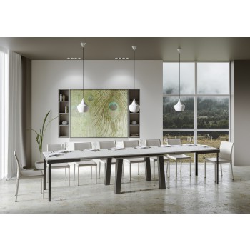 Table Bridge Evolution - Table extensible 90x120/380 cm Bridge Evolution Frêne blanc Structure anthracite