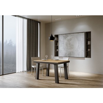 Table Bridge Evolution - Table extensible 90x120/380 cm Bridge Evolution Frêne blanc avec structure anthracite