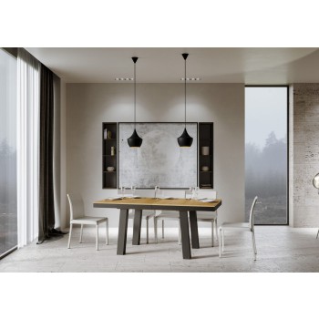 Table Bridge Evolution - Table extensible 90x160/264 cm Bridge Evolution Frêne blanc Structure anthracite