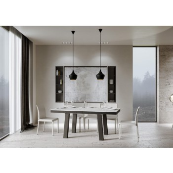 Table Bridge Evolution - Table extensible 90x160/420 cm Bridge Evolution Frêne blanc avec structure anthracite