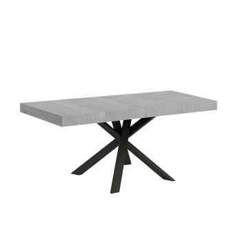 Table Clerk Premium pieds anthracite D.90 - Table extensible 90x90/194 cm Plateau Clerk Premium Frêne Blanc - pieds anthracite