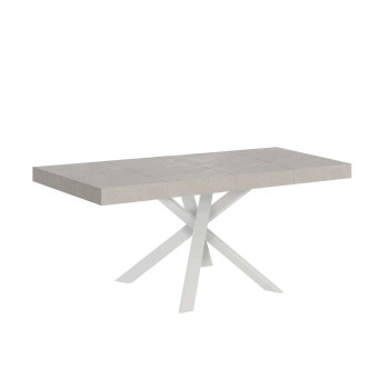 Table Clerk Premium avec pieds blancs D.90 - Table extensible 90x90/194 cm Clerk Premium avec plateau en frêne blanc - Pieds blancs