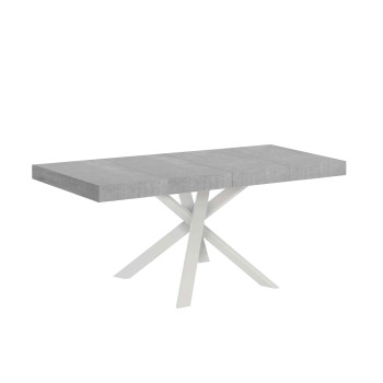 Table Clerk Premium avec pieds blancs D.90 - Table extensible 90x90/194 cm Clerk Premium avec plateau en frêne blanc - Pieds blancs