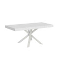 Table extensible Clerk Premium 90 x 90/194 cm - Pieds blancs