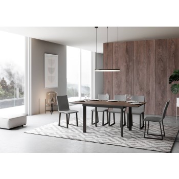 Table Cumar - Table extensible 90x120/180 cm Cumar Frêne blanc Structure anthracite