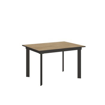 Table Cumar - Table extensible 90x120/180 cm Cumar Frêne blanc Structure anthracite