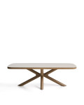 Table d'extérieur Mirtia en aluminium effet bois et pierre frittée écru, 240 x 110 cm