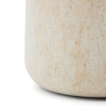 Table d'appoint en béton Drasi avec finition effet travertin, Ø 60 cm