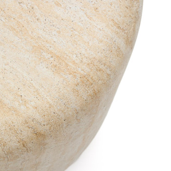 Table d'appoint en béton Drasi avec finition effet travertin, Ø 60 cm
