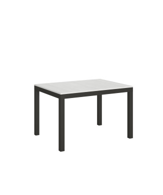 Table Everyday Evolution avec pieds et structure anthracite D.90 - Table extensible 90x120/224 cm Everyday Evolution Frêne Blanc avec pieds et structure anthracite
