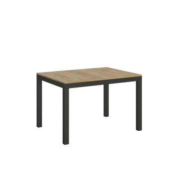 Table Everyday Evolution avec pieds et structure anthracite D.90 - Table extensible 90x120/380 cm Everyday Evolution Frêne Blanc avec pieds et structure anthracite