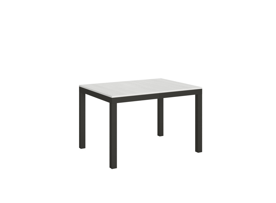 Table Everyday Evolution avec pieds et structure anthracite D.90 - Table extensible 90x120/380 cm Everyday Evolution Frêne Blanc avec pieds et structure anthracite