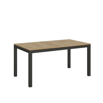 Table Everyday Evolution avec pieds et structure anthracite D.90 - Table extensible 90x160/420 cm Everyday Evolution Frêne Blanc avec pieds et structure anthracite