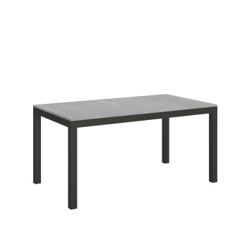 Table Everyday Evolution avec pieds et structure anthracite D.90 - Table extensible 90x160/420 cm Everyday Evolution Frêne Blanc avec pieds et structure anthracite