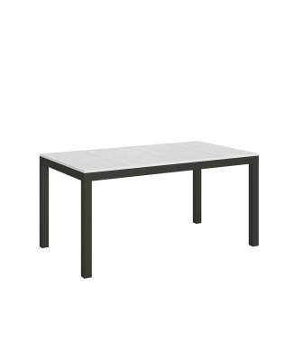Table Everyday Evolution avec pieds et structure anthracite D.90 - Table extensible 90x160/420 cm Everyday Evolution Frêne Blanc avec pieds et structure anthracite