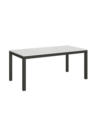 Table Everyday Evolution avec pieds et structure anthracite D.90 - Table extensible 90x180/284 cm Everyday Evolution Frêne Blanc avec pieds et structure anthracite