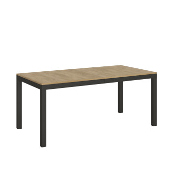 Table Everyday Evolution avec pieds et structure anthracite D.90 - Table extensible 90x180/440 cm Everyday Evolution Frêne Blanc avec pieds et structure anthracite