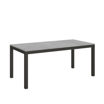 Table Everyday Evolution avec pieds et structure anthracite D.90 - Table extensible 90x180/440 cm Everyday Evolution Frêne Blanc avec pieds et structure anthracite