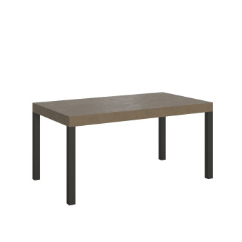 Table Everyday pieds anthracite D.80 - Table extensible 80x160/244 cm Frêne Blanc Everyday pieds anthracite