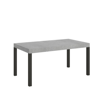 Table Everyday pieds anthracite D.80 - Table extensible 80x160/244 cm Frêne Blanc Everyday pieds anthracite