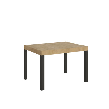 Table Everyday pieds anthracite D.90 - Table extensible 70x110/194 cm Frêne Blanc Everyday pieds anthracite